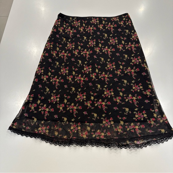 vintage 90s / y2k max studio floral spring midi skirt flowy size M - Picture 10 of 12